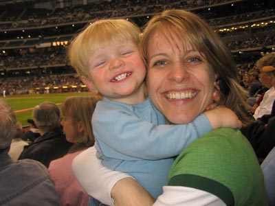 with Mom at the Brewers game